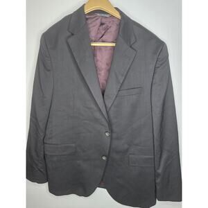 Jack Victor Men's Black Super 130s Italian Wool Blazer Sport Coat 46R